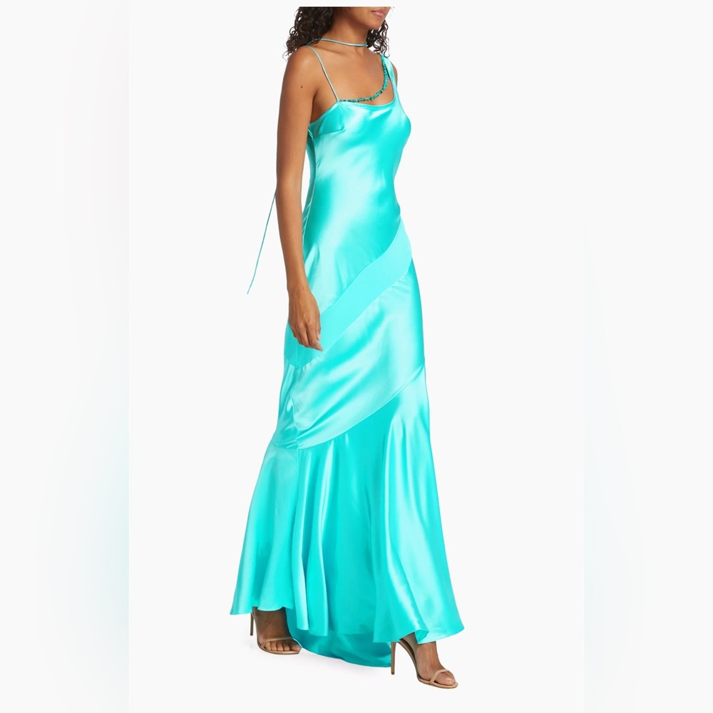 Alejandra Alonso Rojas Beaded Silk Bias-Cut Gown - Picture 4 of 10
